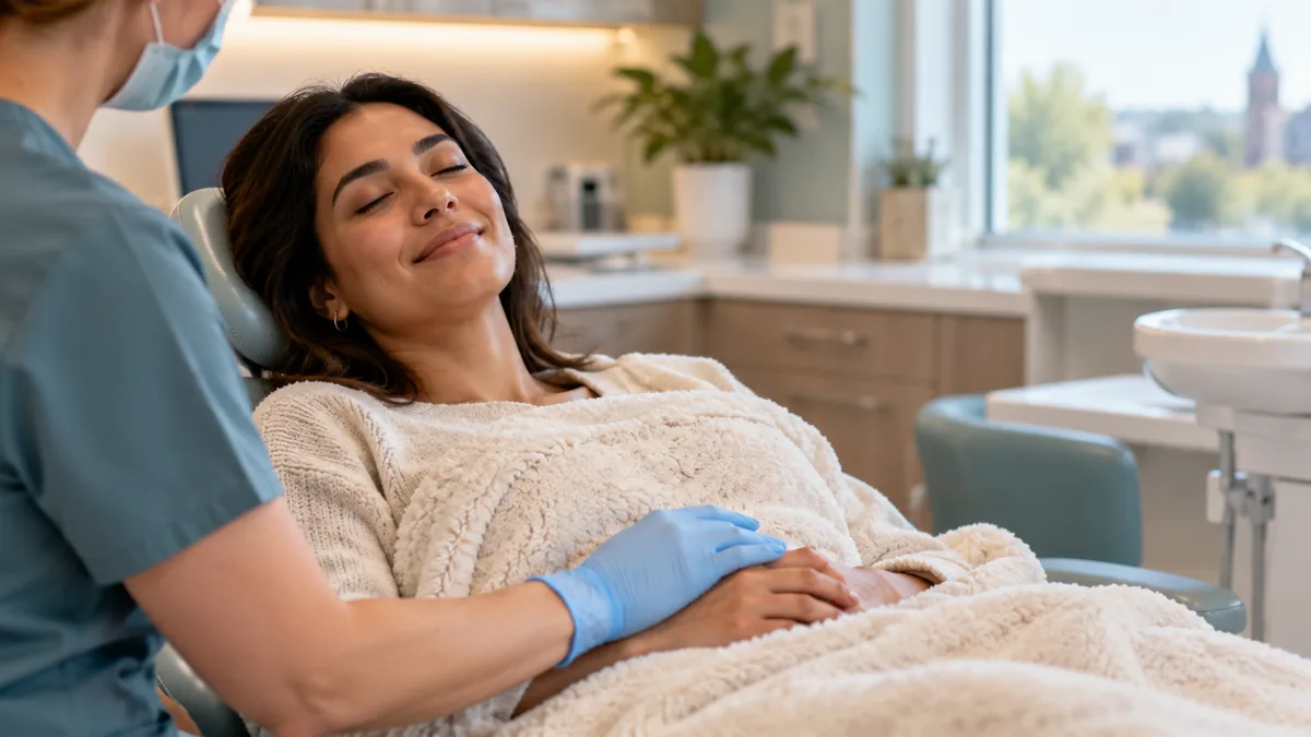 Sedation Dentistry in St. Catharines – Patient Comfort Patient relaxing comfortably during a sedation dentistry appointment in St. Catharines